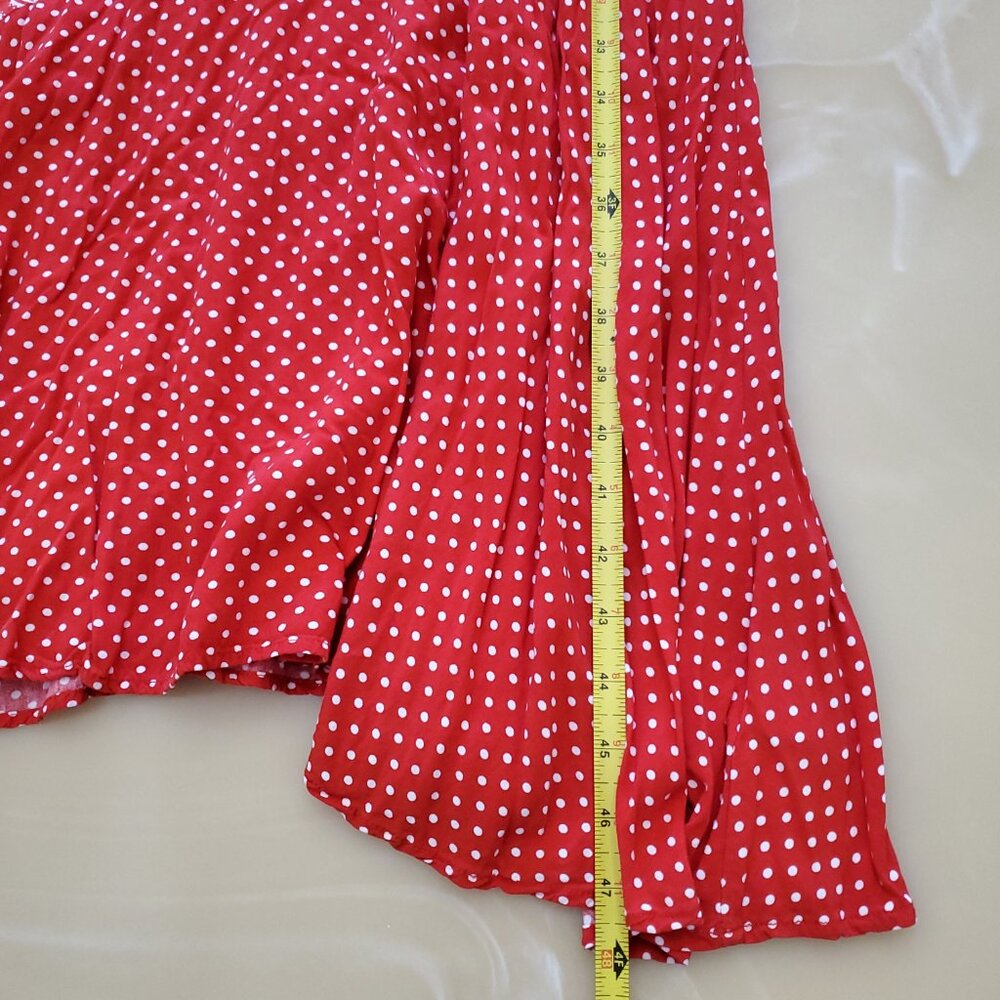 Never Fully Dressed Remi Bandana Paisley Print Red Polka Polka Midi Dress Size 2 - Picture 12 of 14